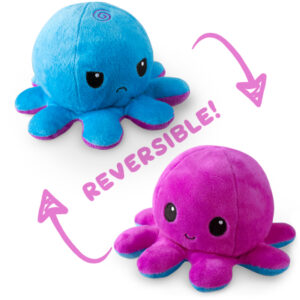 Peluche Octopus Réversible Violet-Bleu