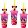 Disney Minnie Mouse Striped 15oz Buddy Sip Tumbler Cup with Lid & Straw, BPA-Free