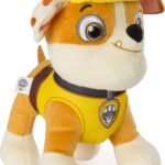 Paw Patrol - Jucărie de pluș Rubble de 10", pluș în picioare cu detalii cusute, pentru vârste de la 3 ani în sus, multicoloră