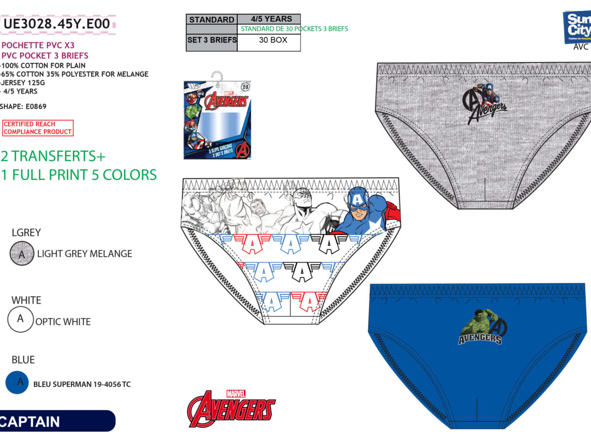 Set 3 Disney Mickey 100% cotton briefs for boys 6–8 years UE3091 - Ryfi  Online Store