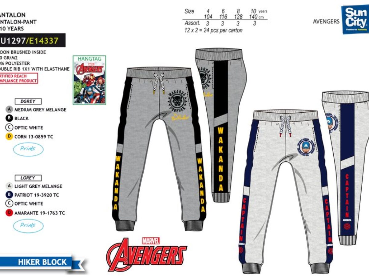 Survêtement Avengers Marvel Enfant - Sweat Capuche + Pantalon - Taille 4 à 10 Ans - 100% Polyester