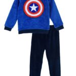 Pigiama da bambino in pile a maniche lunghe Captain America TH2154