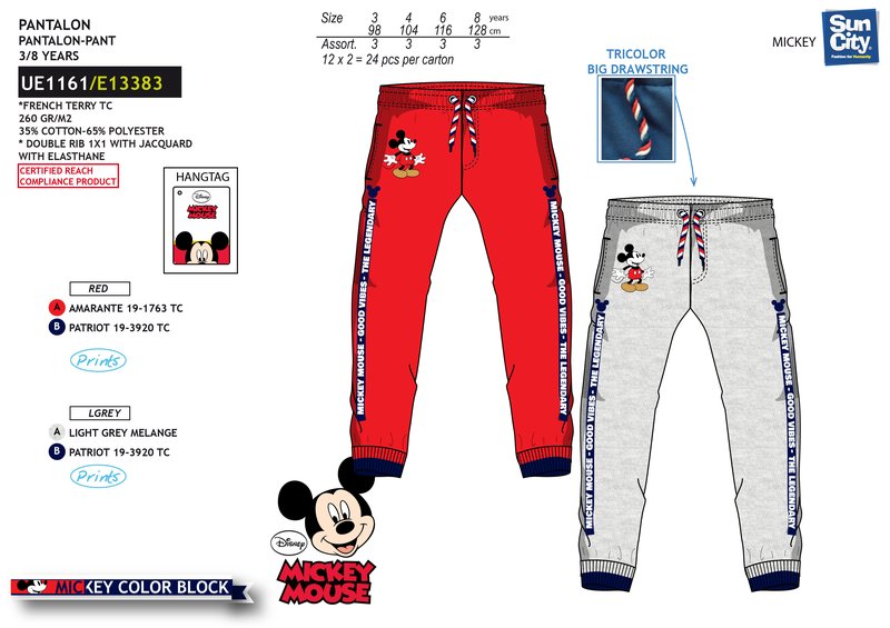 Boys Mickey Mouse Print Sweatpants - Ryfi Online Store