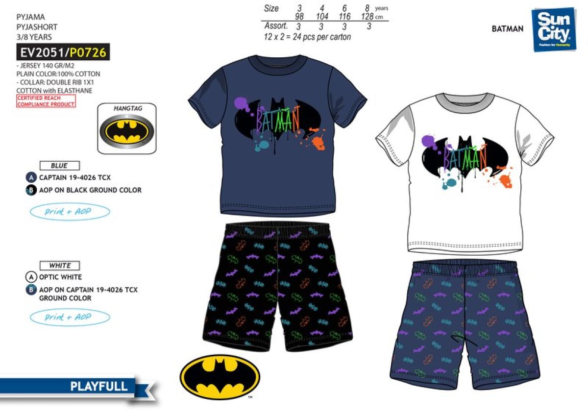 Pyjama fin batman Bambini Abbigliamento bambino Indumenti da notte Pigiamoni Batman Pigiamoni 