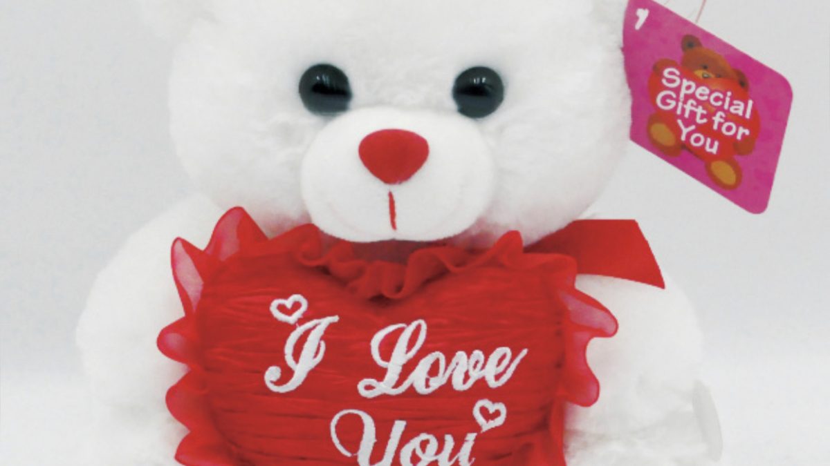 Orso bianco con Buon San Valentino 12 pollici - Ryfi Online Store