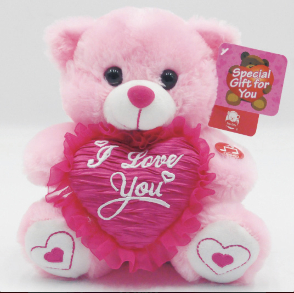 Pink Plush Bear I Love You 8″